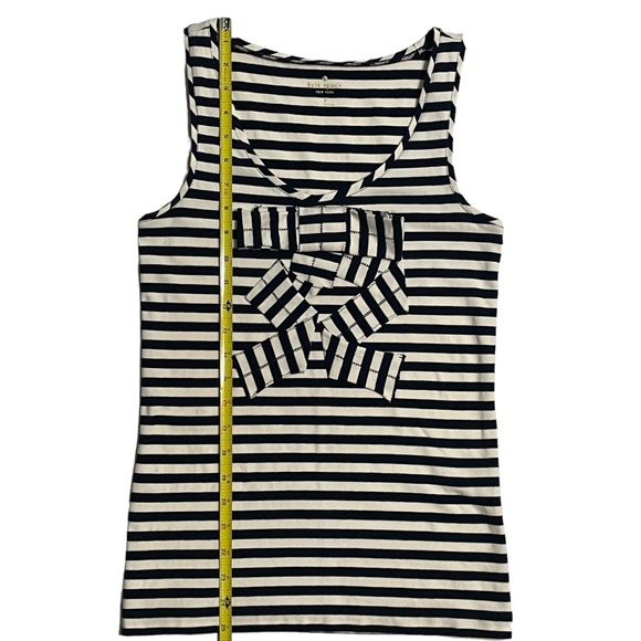 Kate Spade Breton Striped tank, ribbon bow appliqué, size small. Navy blue white - Picture 9 of 10